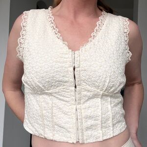 White and Cream corset Top